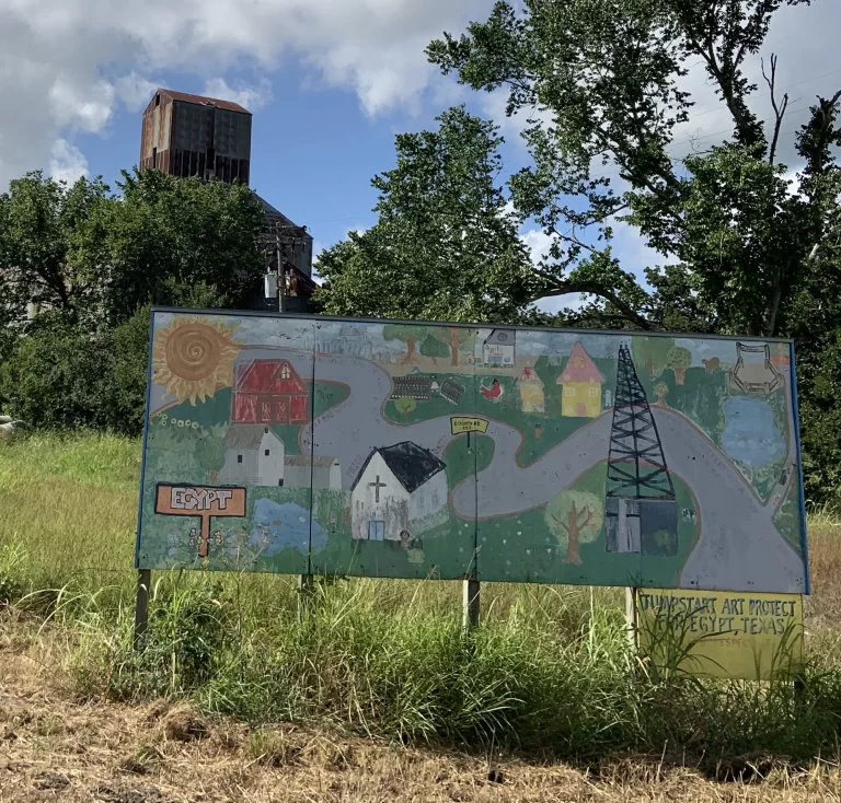 Town of Egypt Texas Mural Welcome Sign
