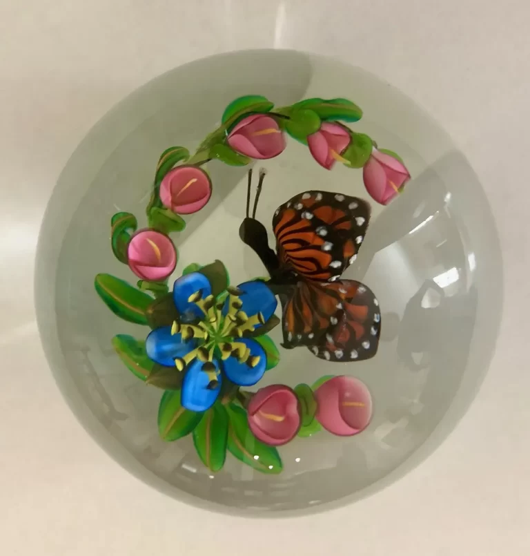 Glass Butterfly Paperweight by Ken Rosenfeld