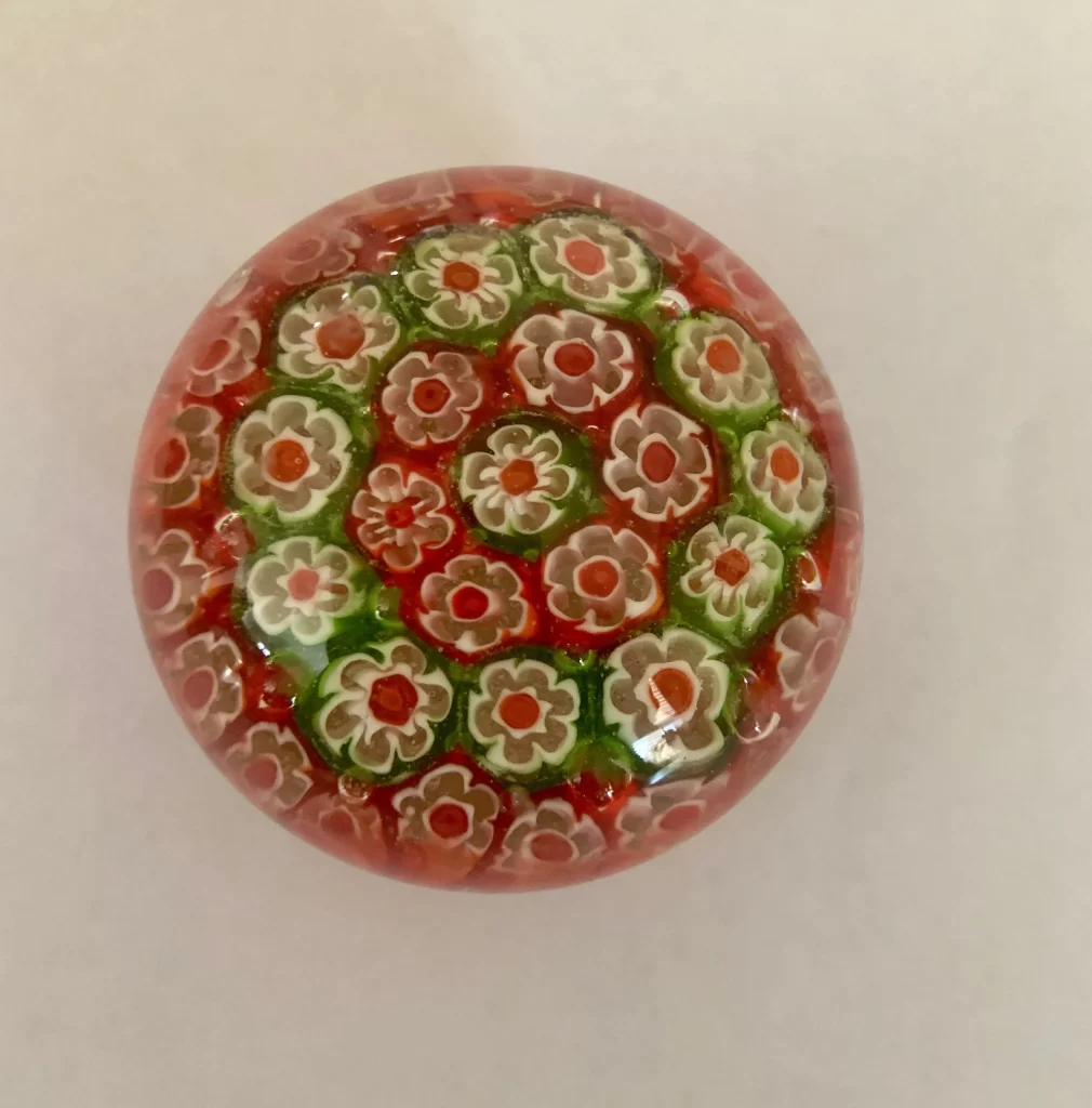 Glass Christmas Paperweight by Chinese Artist
