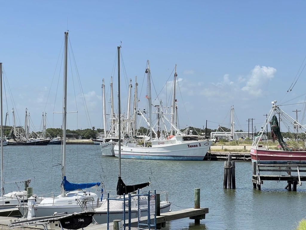 Boats Moored on Matagorda Bay, Palacios Texas